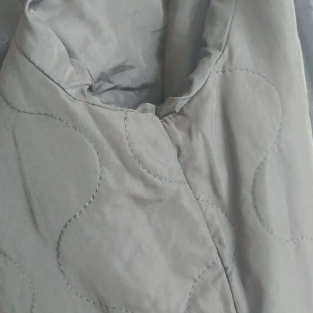 Desigual cotton denim embroidered parka style jacket blue quilted sleeves 10 - Picture 9 of 16